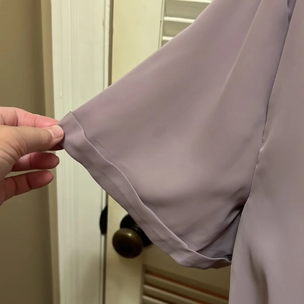 129. Lilac Top - Oversized, Wrap Front, Twist Front